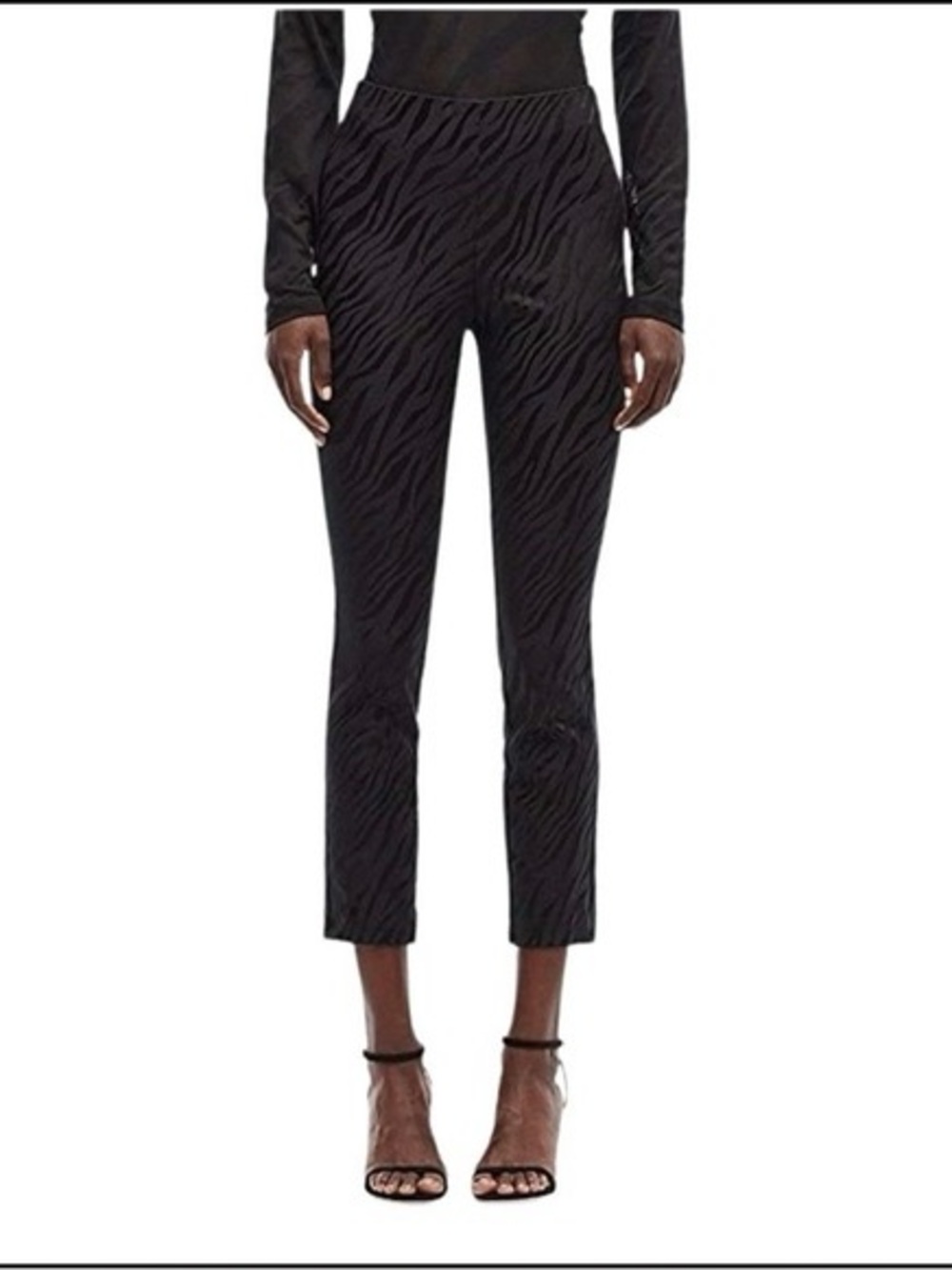 rag & bone Simone Zebra Jacquard Cropped Pants Black Size 2 Slim Ankle